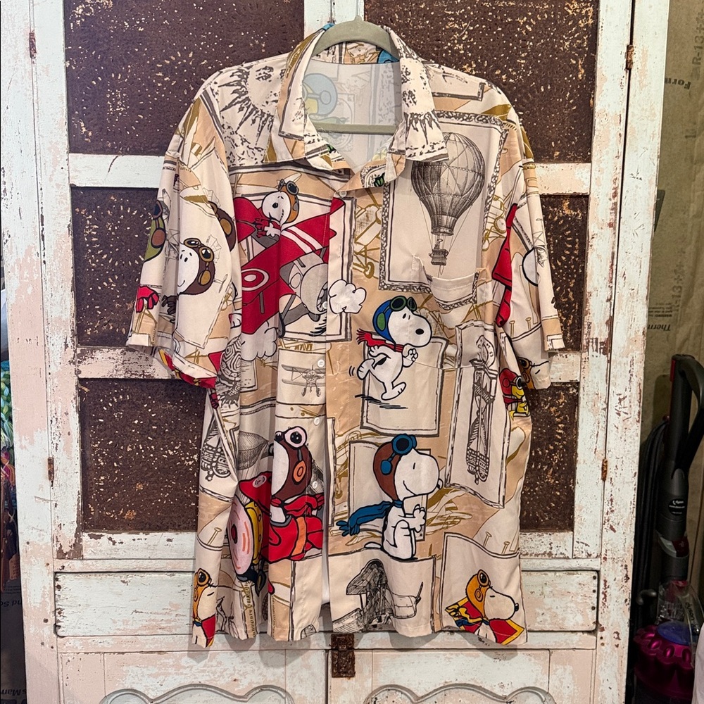 Mens’s Snoopy Ace Flyer Botton Up